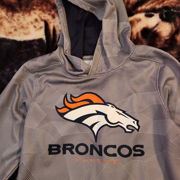 Denver Broncos Hoodie Youth Size 14/16 Gray - Picture 2 of 4